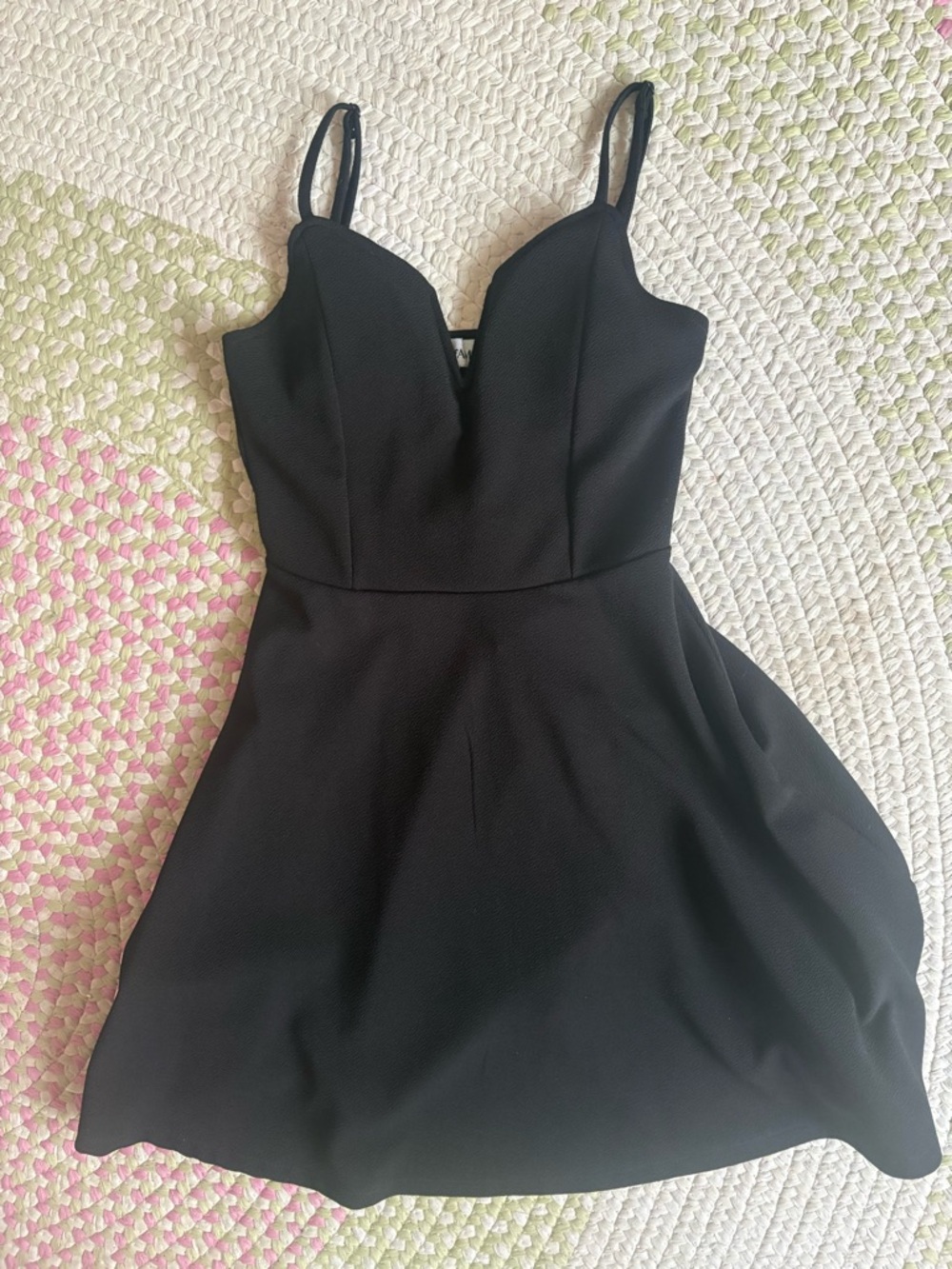 Classic Black Spaghetti-Strap Fit & Flare Dress